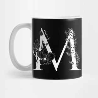 Letter M Monogram - Floral Initial Mug